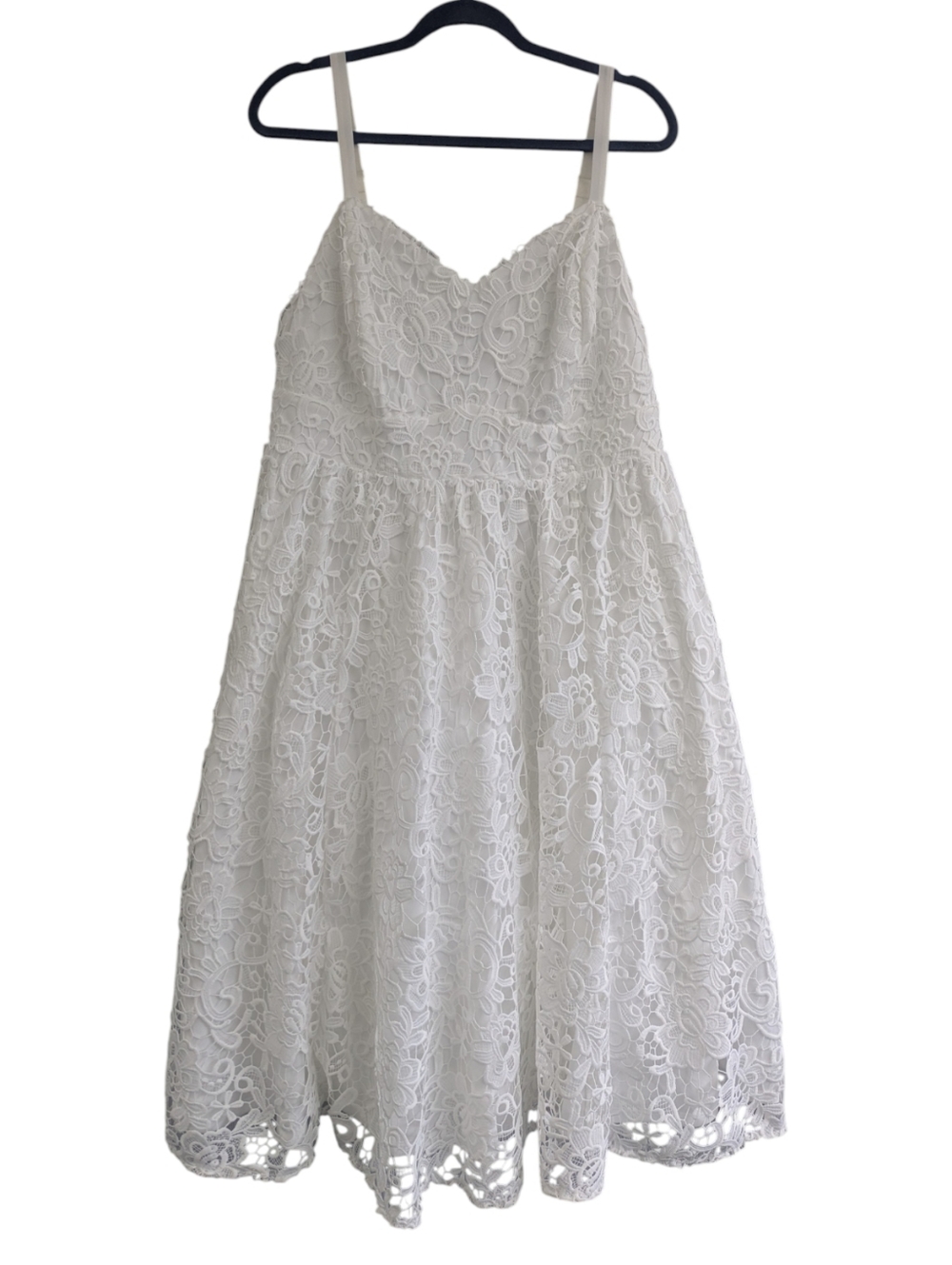 Torrid White Midi Crochet Sweetheart Dress. NWT